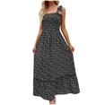 thumbnail image 2 of SMihono Robe d'Été pour Femmes Grande Taille Mode Femmes Été Décontractée Imprimé Camis Sans Manches Bandage Gilet Longue Robe, 2 of 9