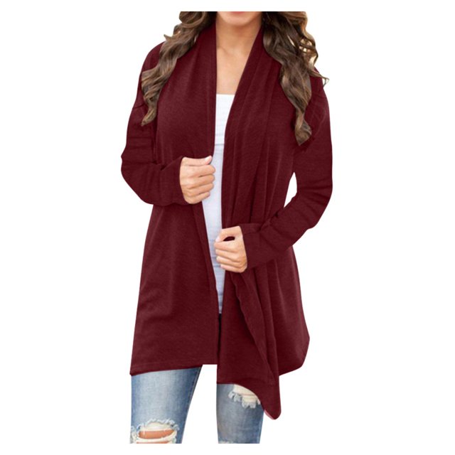 Cardigan Ouvert pour Femmes Manches Longues Léger Cardigan en Tricot Habillé Veste Décontractée d'Automne