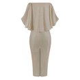thumbnail image 5 of Pompotops Ladies Back Big Leaf Wrapped Chest And Shoulder BlingBling Package Hip Split Evening Dress, 5 of 5