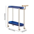 thumbnail image 3 of Table d'Appoint Portable à Roulettes Crème, Table de Bout Mobile, Organisateur de Rangement Robuste à 2 Niveaux avec Roues Silencieuses à 360°, Table Gigogne Compacte pour Chambre, Salon et Petits Espaces, Bleu, 3 of 6