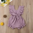 thumbnail image 5 of Fortune 0-24m Baby Girl Summer Ruffles Romper Fly Sleeve Bow Cotton Jumpsuits, 5 of 5