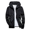 thumbnail image 2 of Mens Casual Pure Color Plus Size Hoodie Reflective Zipper Outdoor Sport Coat, 2 of 6