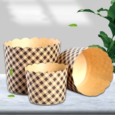 Neinkie 100Pcs Baking Paper Cups Cupcake Liners, Brown Baking Wrappers Muffin Cups Greaseproof Parchment Paper Square Non-Stick for Medium Large Cupcakes Mini Cake Party Birthday