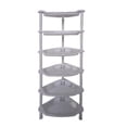 thumbnail image 2 of SHIMELE 6 Tier Storage Rack Multi Layer Organizer Shelf Easy Assembly Home Kitchen Bathroom Office Space Saver White Plastic 75x27x18cm, 2 of 6