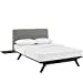 thumbnail image 3 of Modway Tracy Mid-Century Modern Wood Platform Queen Bed with Two Nightstands in Cappuccino Gray, 3 of 3