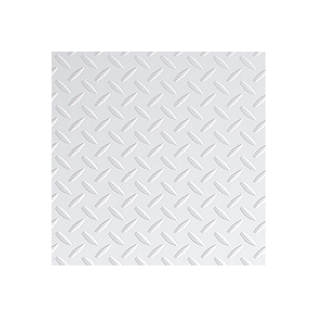Fasade Diamond Plate Matte White Wall Panel Sample 12" x 12"