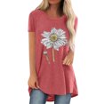 thumbnail image 1 of Chemises à Manches Courtes pour Femmes Mode Décontractée Chemises Imprimées Manches Courtes Tee-Shirt Ample Tunique Blouse Tunique Manches Courtes pour Femmes, 1 of 4