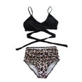 thumbnail image 4 of Gupgi Female  Spaghetti Strap Bikini Tops+ Leopard Print Bikini Panties, 4 of 9