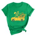 thumbnail image 2 of RKSTN Hauts Grande Taille pour Femmes Mode Été 2024 Col Rond Manches Courtes T-shirt Décontracté Ample Imprimé Graphique Voiture de Pâques, 2 of 4
