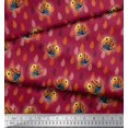 thumbnail image 3 of Soimoi Modal Satin Fabric Feather & Bird Cartoon Print Fabric by The Yard 42 Inch Wide, 3 of 3