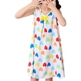 thumbnail image 1 of Penkiiy Robe pour Filles Jeunes 1-8 Ans à Cœurs Colorés Sans Manches, Robe de Printemps Été pour Filles pour Fête, Enfants, Tout-Petits, Vacances, Blanc, 1 of 6