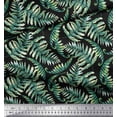 thumbnail image 2 of Soimoi Black Rayon Crepe Fabric Cedar Leaves Print Sewing Fabric BTY 46 Inch Wide, 2 of 3