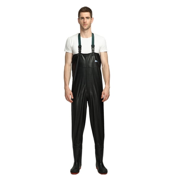Fishing Chest Wader Waterproof Wader with Boots Waist Wading Pants with Pocket PVC Fishing Pants for Water Sports