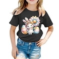 thumbnail image 1 of XDZJLR T-Shirt Fille Tout-Petit Graphique de Pâques Coupe Ample Décontractée Manches Courtes Col Rond pour Garçons 6-7 Ans, 1 of 4