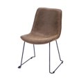 thumbnail image 1 of Brown Faux Leather Seat with Black Iron Frame Dining Chair, 1 of 1
