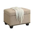 thumbnail image 4 of Designs4Comfort 5th Avenue Storage Ottoman in Beige Tan Fabric & Nail Head Trim, 4 of 4