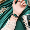 thumbnail image 3 of Montre Femme Vintage Montre Femme Vintage Simple Montre Femme Rectangulaire Montre Montre Petite Élégante Vintage Style Simple Rectangle Acier Inoxydable Montre-Bracelet à la Mode pour Femmes, 3 of 5