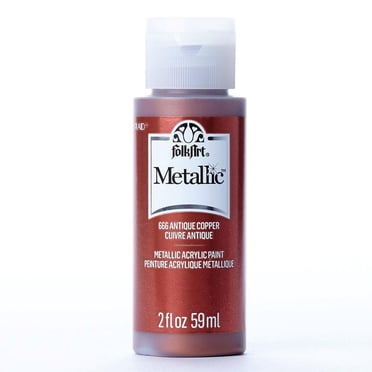 Folkart Metallic Acrylic Paint Antique Copper, 2 fl oz