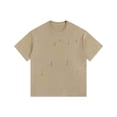 thumbnail image 1 of ShomPort T-Shirts à Manches Courtes pour Hommes Col Rond Classique Manches Courtes Décontracté Trous Déchirés Chemises Surdimensionnées, 1 of 2