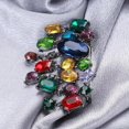 thumbnail image 4 of SNNROO Broche de Luxe en Strass Mode Multicolore Faux Verre Pierre Précieuse Élégante, 4 of 9