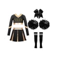 thumbnail image 1 of Aislor Uniforme de Cheerleading pour Filles Enfants Tenues de Cheer Patchwork Métallique Costume de Compétition Performance D06 14, 1 of 5
