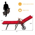 thumbnail image 4 of Costway Aluminum Rattan Lounger Recliner 5-Position Adjustable Chair Red, 4 of 10