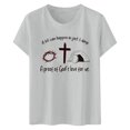 thumbnail image 5 of LUOGENLI T-shirts pour Femme pour Femmes T-Shirt Décontracté à Imprimé de Lettres Col Rond Manches Courtes T-Shirt Plusieurs Couleurs Tee T-shirts Femmes Grande Taille et Tall T-shirts de la Saint-Valentin pour Femmes T-Shirt Graphique Pâques Gris G, 5 of 5
