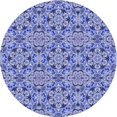 thumbnail image 1 of Ahgly Company Tapis Rond Lavable en Machine Intérieur Jeans Transitionnels Bleu, 8 Pieds Rond, 1 of 7