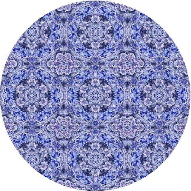 Ahgly Company Tapis Rond Lavable en Machine Intérieur Jeans Transitionnels Bleu, 8 Pieds Rond