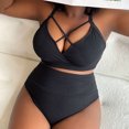 thumbnail image 4 of 2024 Women's Sexy Plus Size Suspender Bikini - High Waisted Solid Color Swimsuit, 4 of 6