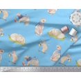 thumbnail image 2 of Soimoi Viscose Chiffon Fabric Cycle,Rabbit & Bear Kids Print Fabric by Yard 42 Inch Wide, 2 of 2