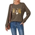thumbnail image 4 of SNKSDGM Hauts à Manches Longues pour Femmes Chic Décontracté Printemps 2026 T-Shirt de Noël pour Femme T-Shirt à Imprimé Lettres de Noël T-Shirt Graphique Arbre de Noël Col Rond Haut à Manches Longues TTG, 4 of 6