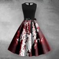 thumbnail image 2 of Robe Gothique de Sorcière Halloween Femme Sans Manches Imprimé Effrayant Tunique Décontractée Robe de Soirée Grande Taille Élégante et Stylée, 2 of 3