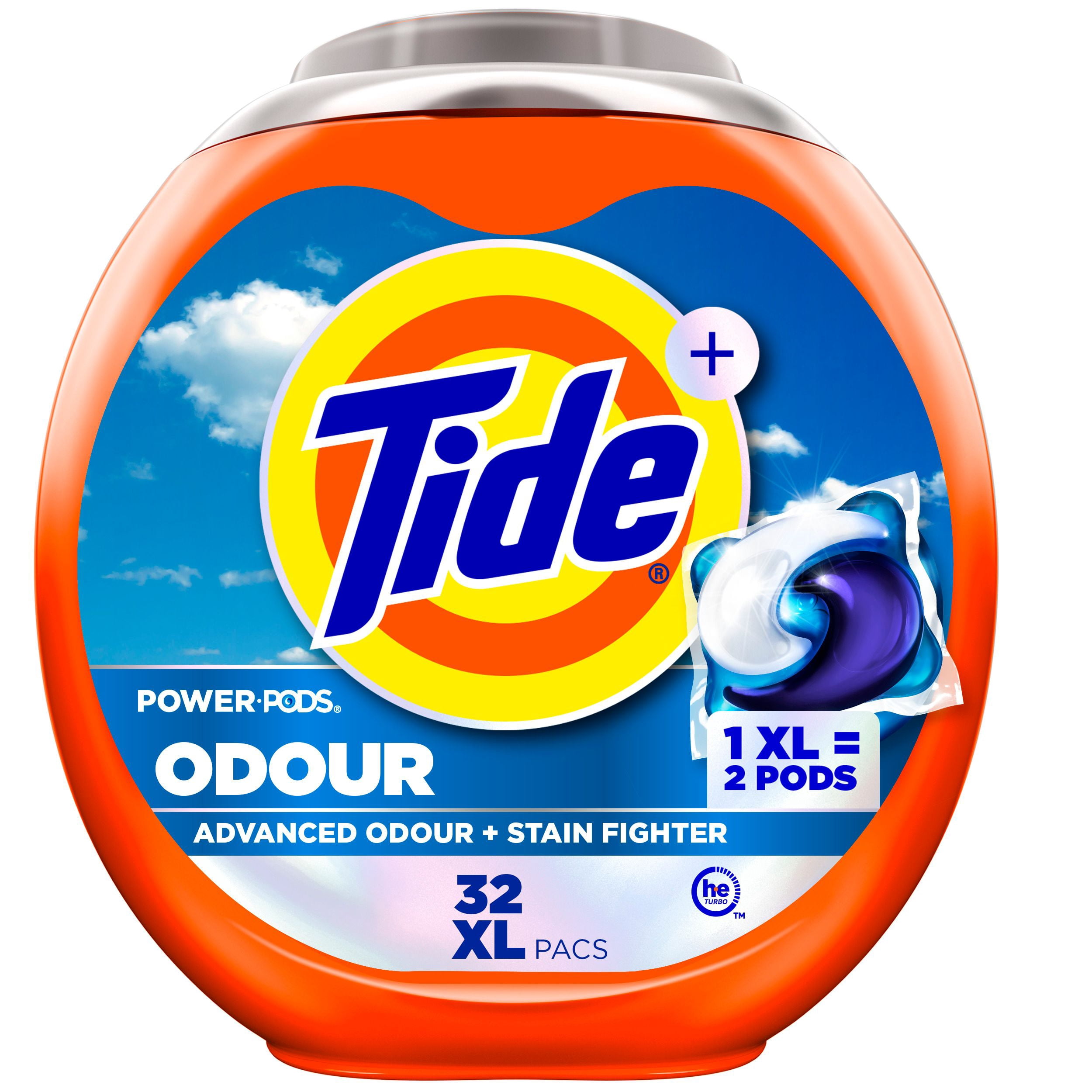 Tide Odour + Oxi Laundry Detergent Pacs, Original Scent, Advanced Odour + Stain Fighter, laudry soap washing detergent pacs