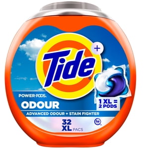 Tide Odour + Oxi Laundry Detergent Pacs, Original Scent, Advanced Odour + Stain Fighter, laudry soap washing detergent pacs