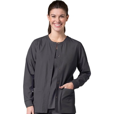 Red Panda Women's Warm Up Solid Scrub Jacket, Solid, 1