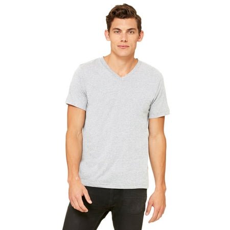 Bella Canvas Mens Jersey V-Neck Tee, 2XL, Athletic Heather