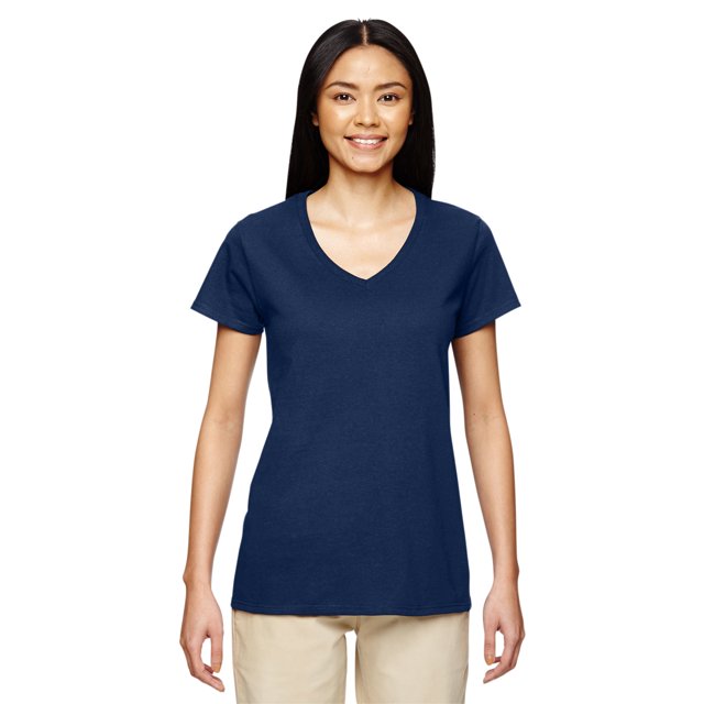 Gildan T-Shirt à Col en V pour Femmes en Coton Épais