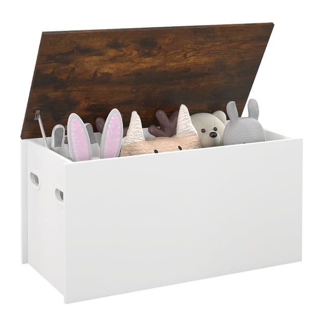 Gymax Flip-top Storage Chest Lift Top Storage Bench Wooden Deck Box Toy Box