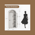 thumbnail image 2 of 72'' Tall Arched Bookcase with Doors, 4 Tier Display Bookshelf Storage Cabinet - Heavy Duty Construction, Modern Floor Standing Organizer for Home Office Living Room, 2 of 5