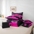 thumbnail image 4 of YST 7-Piece Gamer Bedding Comforter Set, Sports Theme, Black Pink, Full Size, 4 of 4