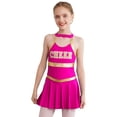 thumbnail image 1 of vastwit Tenue d'Uniforme de Cheerleading pour Filles Sans Manches Robe à Imprimé de Lettres Costume de Performance de Danse Rose Vif 16, 1 of 7