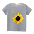 thumbnail image 1 of EGNMCR Blouses & Chemises à Manches Courtes Col Rond pour Tout-Petits Garçons Filles Mode Mignon Col Rond Imprimé Haut à Manches Courtes Blouse Fille, 1 of 3