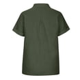 thumbnail image 5 of Dealovy Plus Size Womens Button down Shirts Cotton Linen Rolled Short Sleeve Loose Casual Work Blouses, 5 of 5