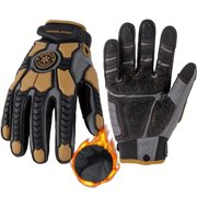 YOPTOP ThermalGuard Insulated Work Gloves for Men - Water Resistant  Heavy Duty  Cold Weather Mechanic Gloves with Warmth and Grip for Winter Outdoor Activities,Sepia,M