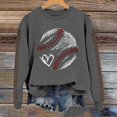 thumbnail image 1 of IMENGL Spring baseball print crew neck hooded sweatshirt long, Gray L, Size M-2XL, 1 of 4