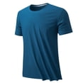 thumbnail image 1 of Birdeem Shirts for Men Mens Summer Solid Color Casual Loose Short Sleeved Round Neck T-Shirt, 1 of 10
