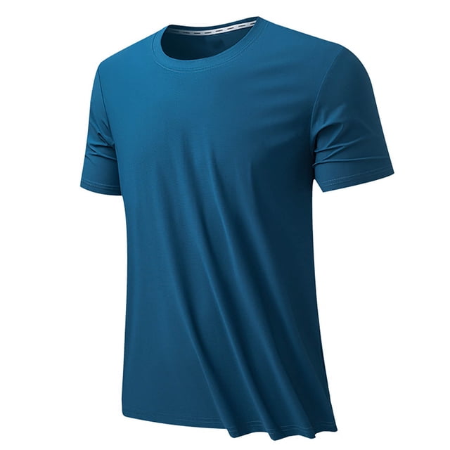 Birdeem Shirts for Men Mens Summer Solid Color Casual Loose Short Sleeved Round Neck T-Shirt