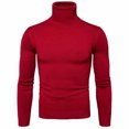 thumbnail image 1 of RKSTN Chandail pour Homme Automne Mode Décontractée Uni Chandail Col Roulé Bordure Tricot de Base Garder au Chaud Chandail Blouse Décontractée Ample Chandails, 1 of 1