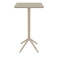 thumbnail image 3 of Sky Table de Bar Carré Pliant de 24 Pouces, Fini Taupe, 3 of 8